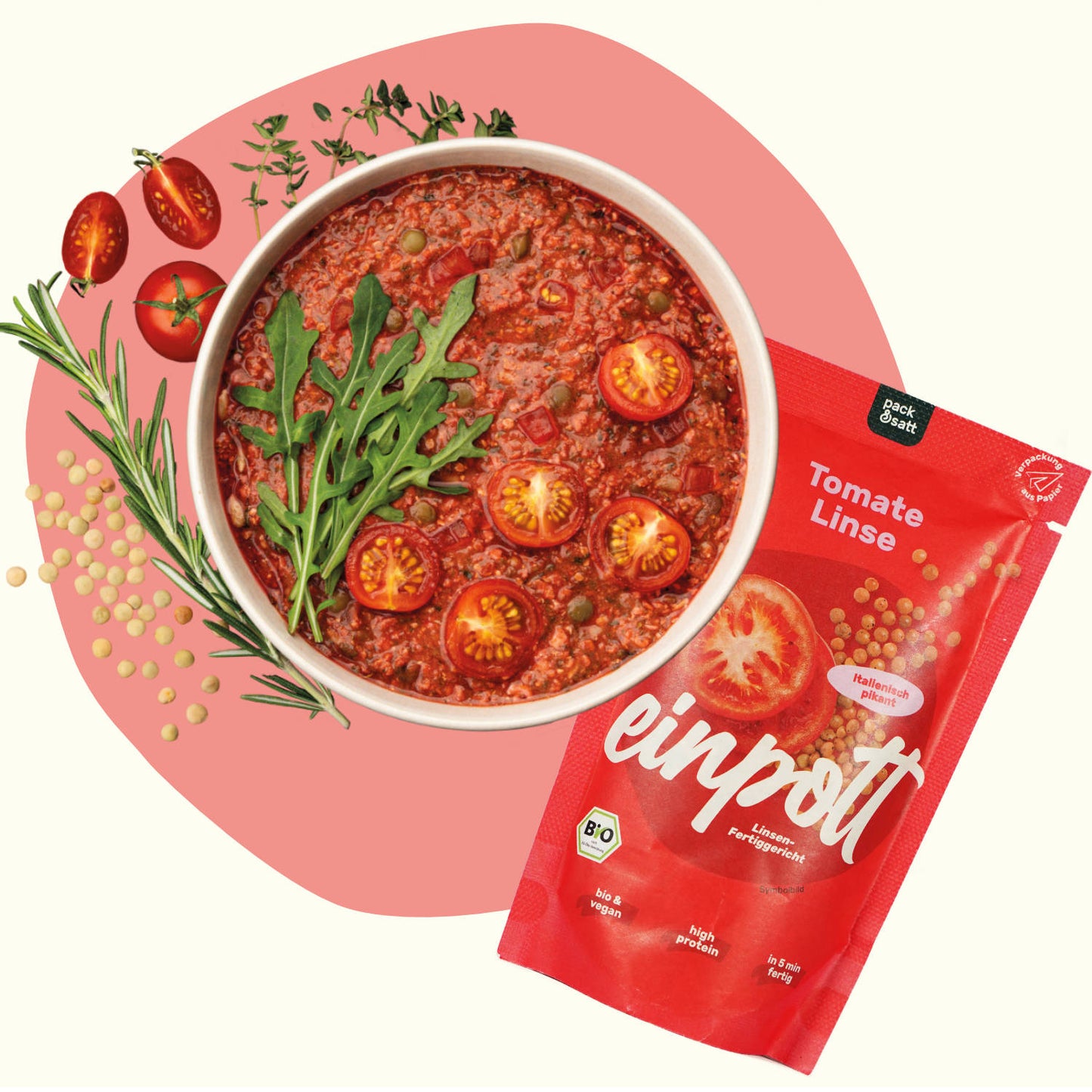 Tomate Linse einpott - pack&satt